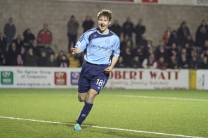 Craig Smith celebrates scoring the winning penalty in the cup shootout against Brechin City 2013-12-10 Craig Smith